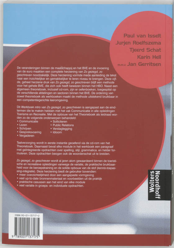 Achterkant van Werkboek