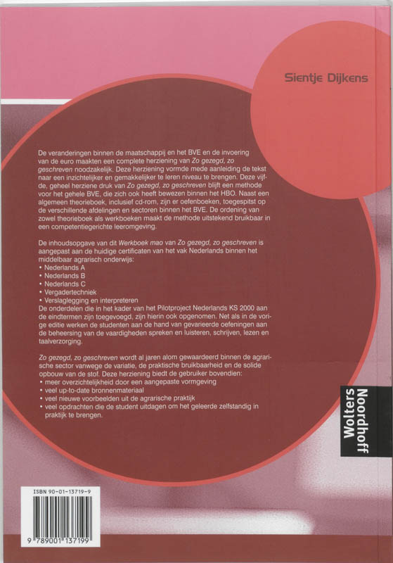 Achterkant van Werkboek