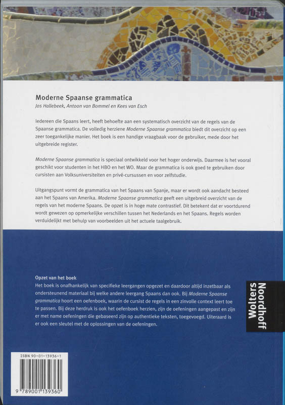 Achterkant van Moderne Spaanse grammatica