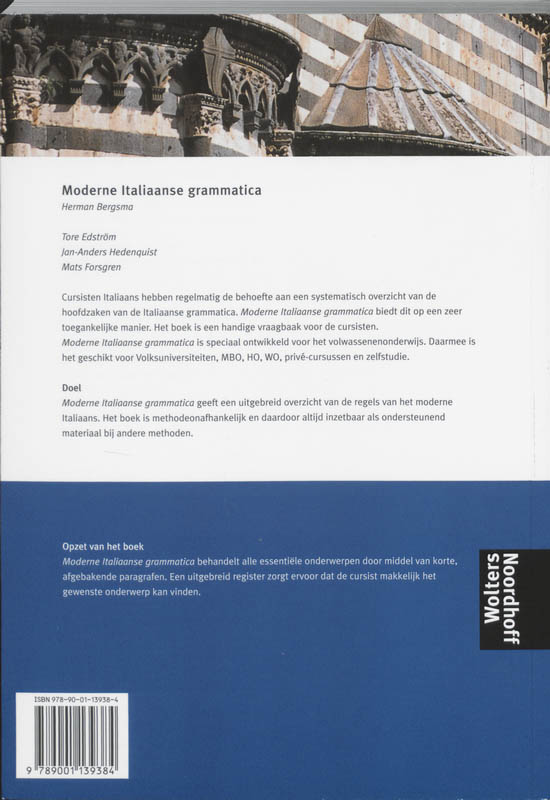 Achterkant van Moderne Italiaanse grammatica