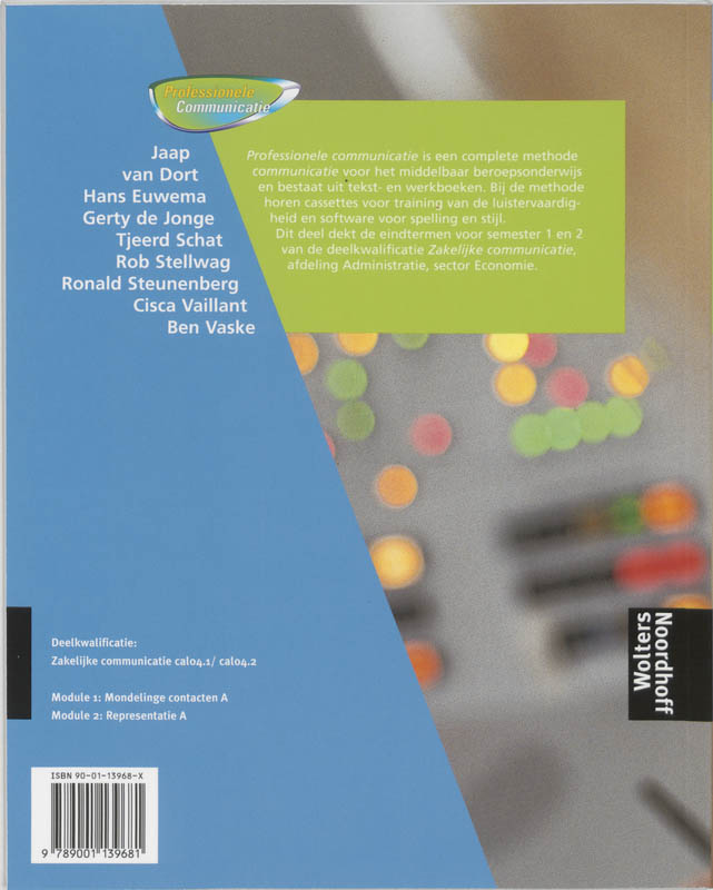 Achterkant van Tekstboek 1