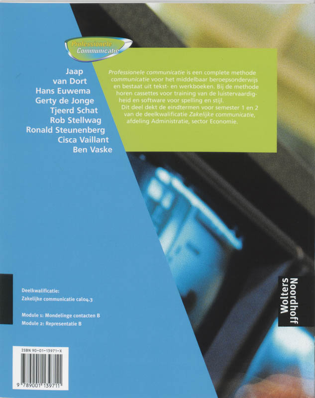 Achterkant van Tekstboek 1