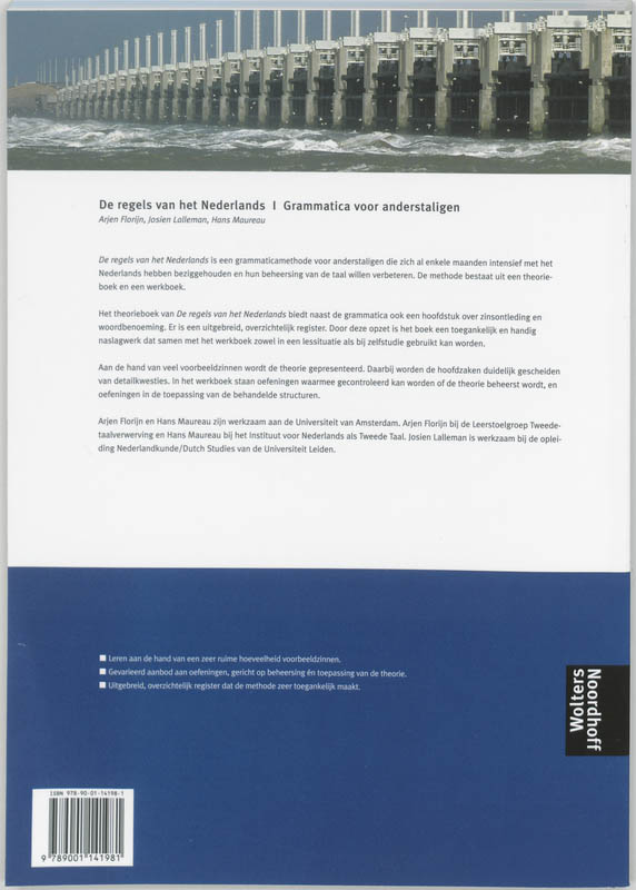 Achterkant van De regels van het Nederlands