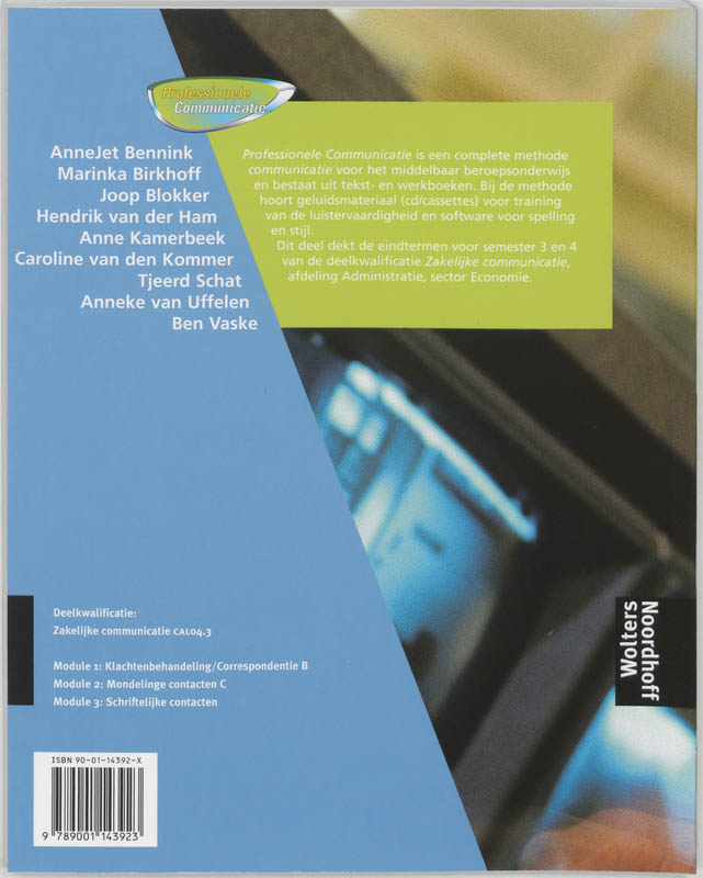 Achterkant van Tekstboek 2