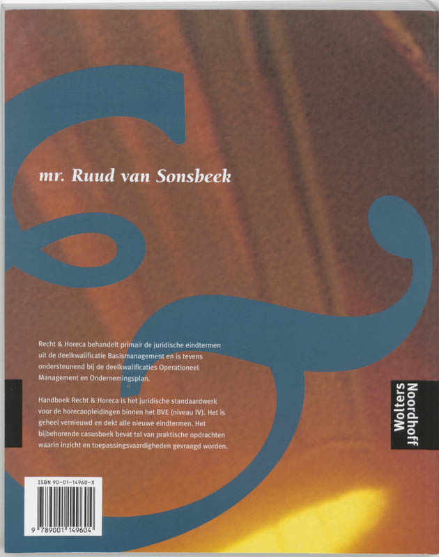 Achterkant van Handboek