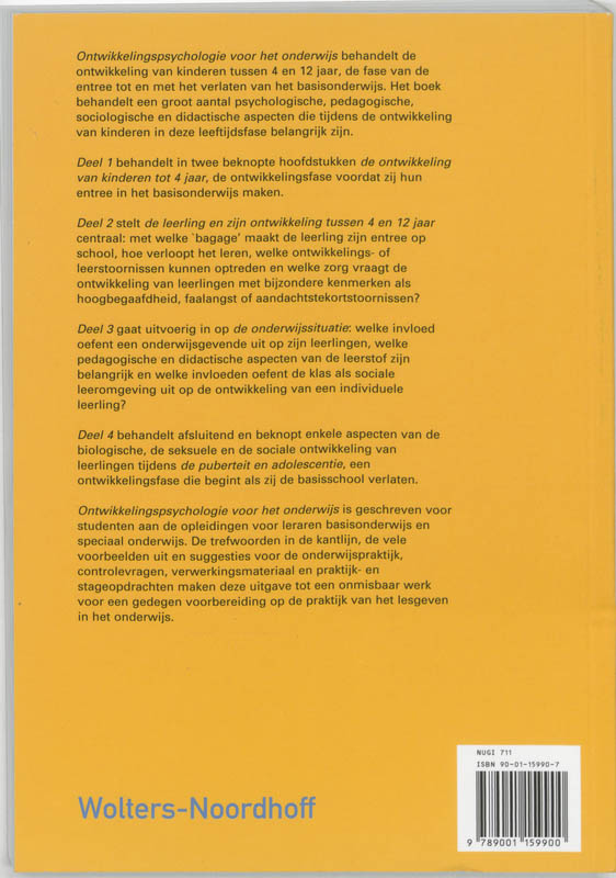 Achterkant van Ontwikkelingspsychologie voor het onderwijs