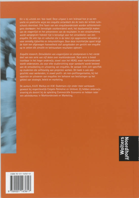 Achterkant van Enquete research
