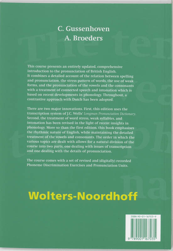 Achterkant van English pronunciation for student teachers