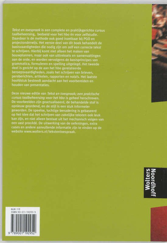 Achterkant van Tekst en Toespraak