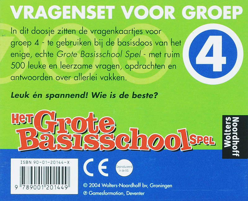 Achterkant van Vragenset