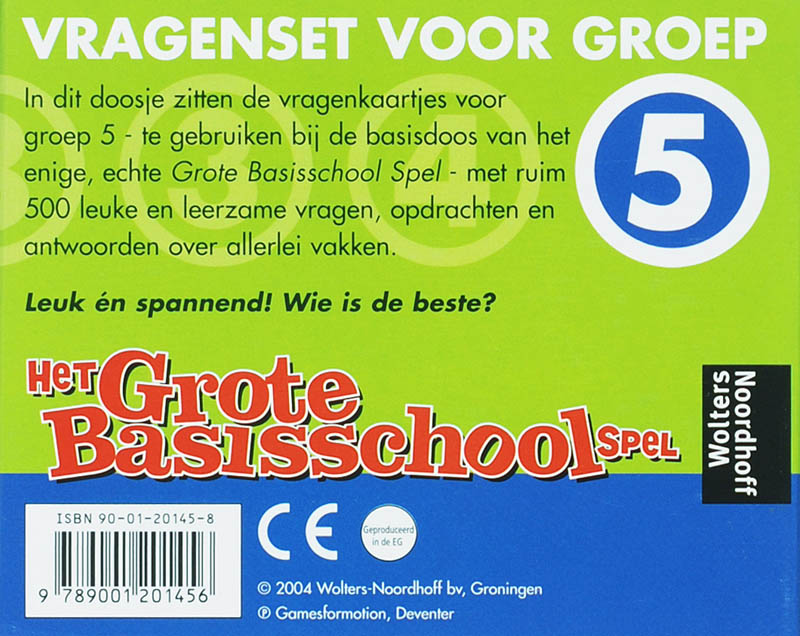 Achterkant van Vragenset