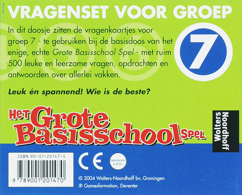 Achterkant van Vragenset