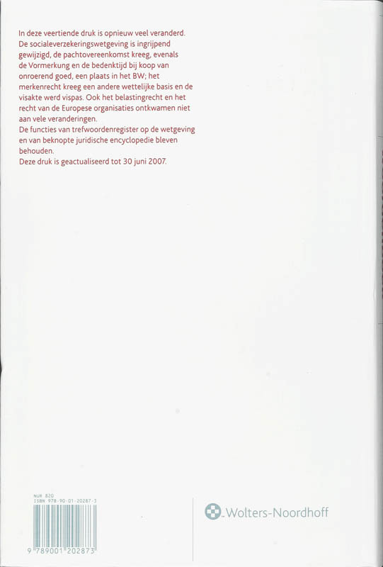 Achterkant van Fockema Andreae's Juridisch Woordenboek