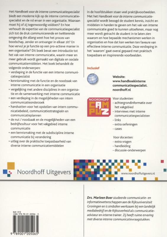 Achterkant van Handboek voor de interne communicatiespecialist