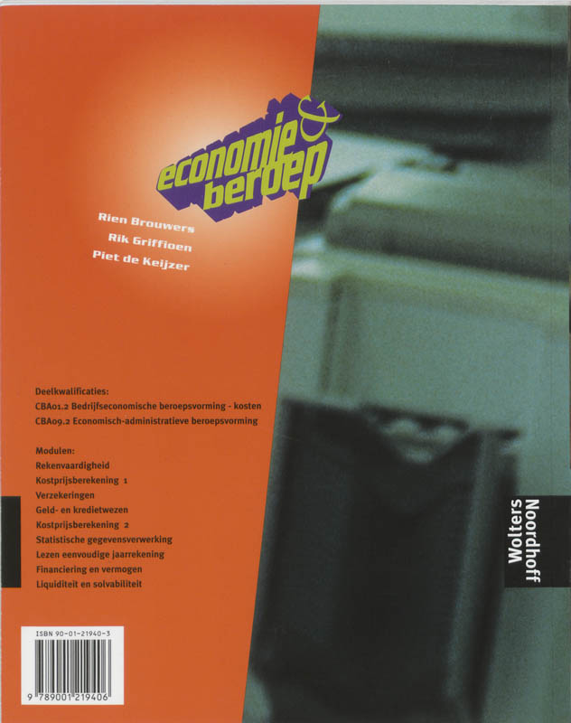 Achterkant van Tekstboek