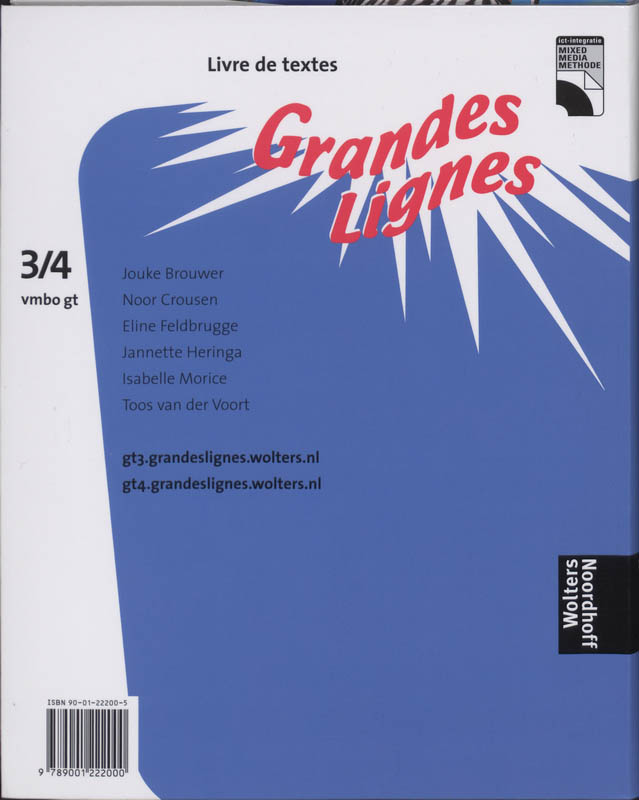 Achterkant van livre de textes
