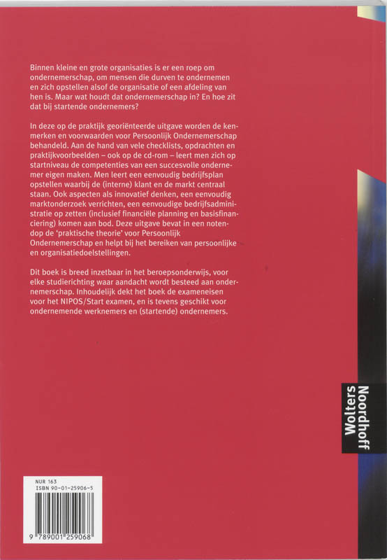 Achterkant van Persoonlijk ondernemerschap in een notedop