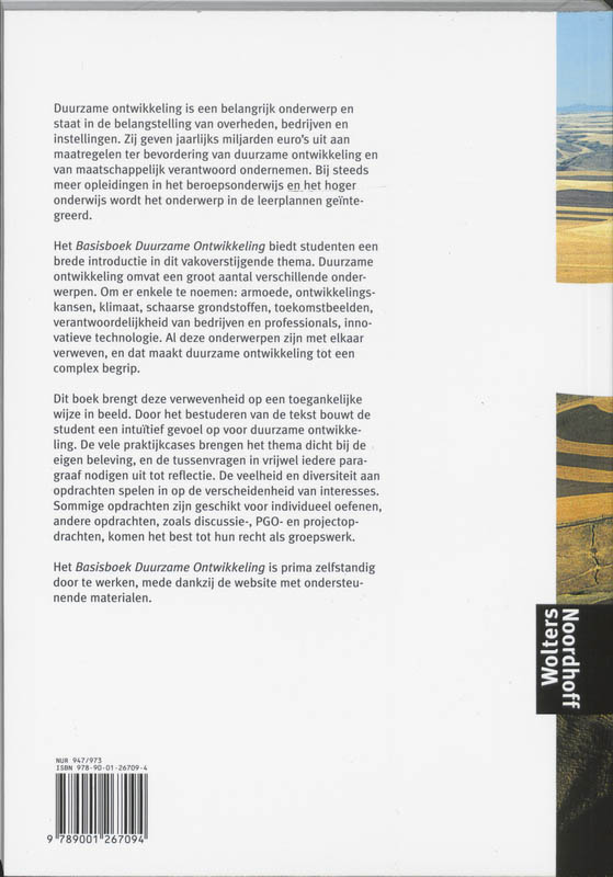 Achterkant van Basisboek Duurzame ontwikkeling