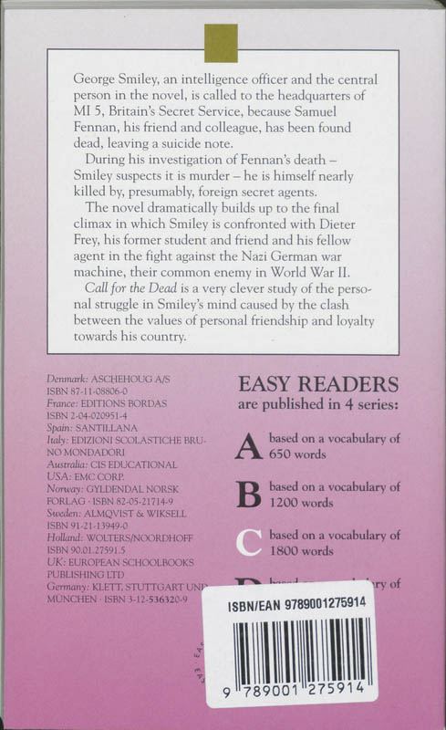 Achterkant van Call for the dead