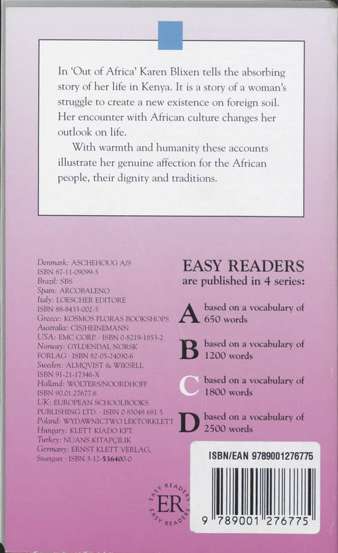 Achterkant van Out of Africa