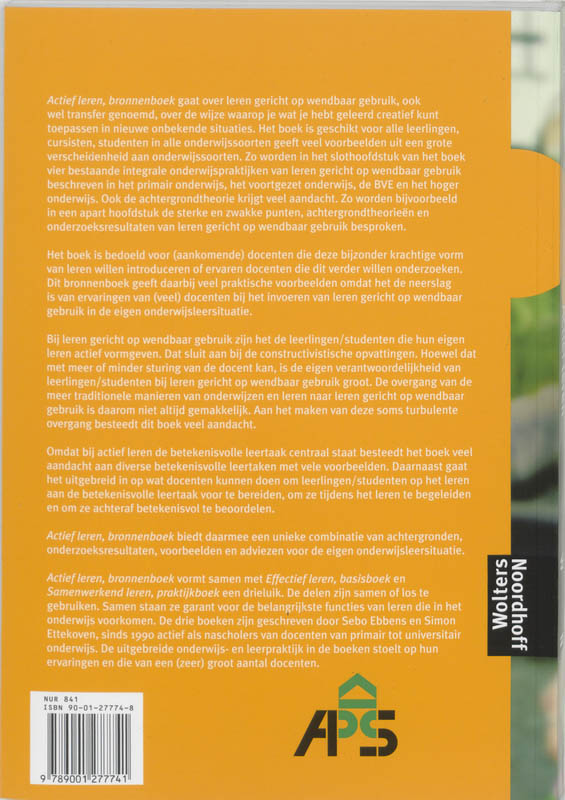 Achterkant van Bronnenboek