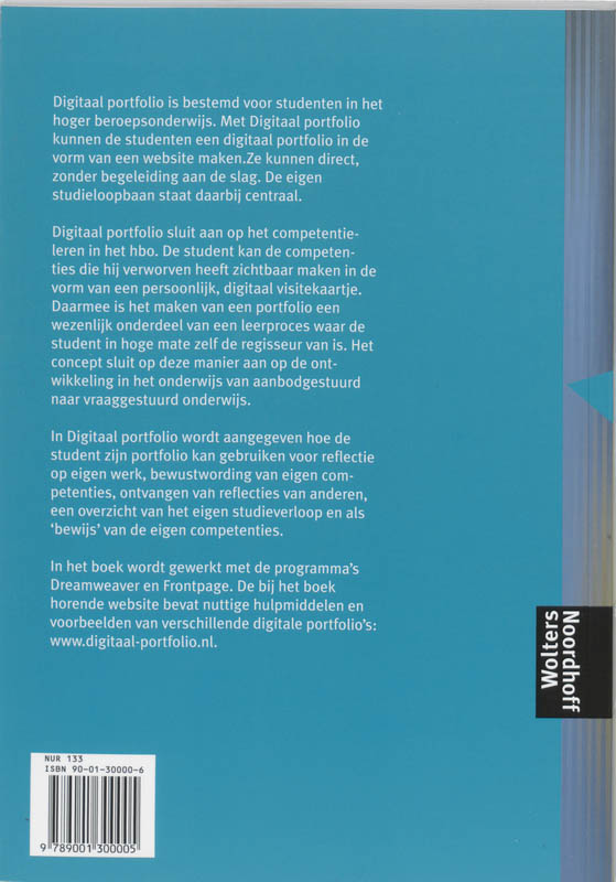 Achterkant van Digitaal portfolio
