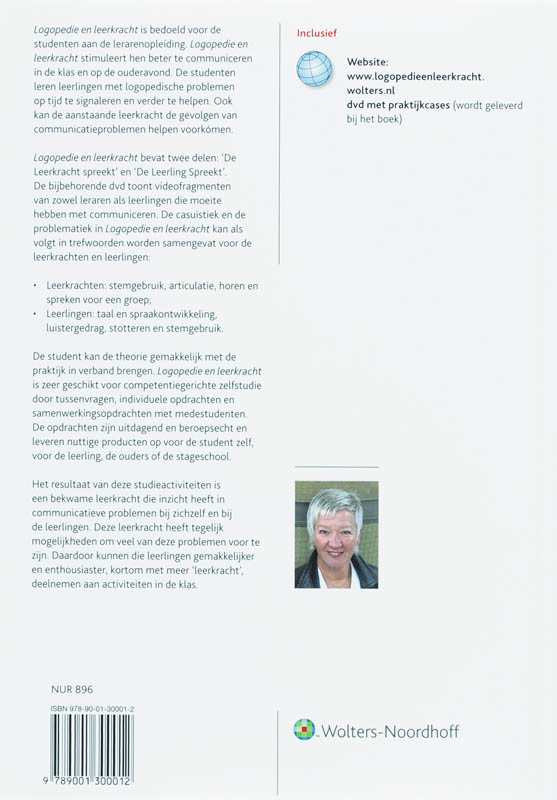 Achterkant van Logopedie en leerkracht