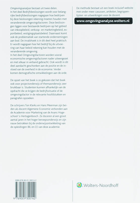 Achterkant van Omgevingsanalyse