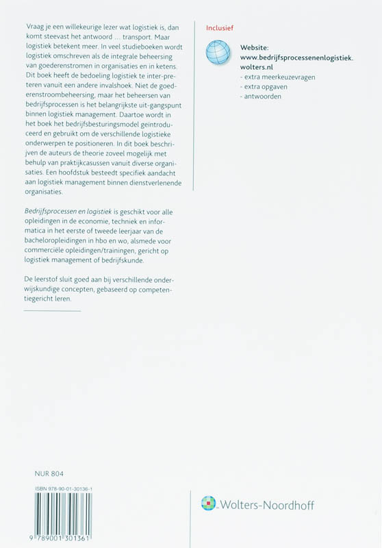 Achterkant van Bedrijfsprocessen logistiek