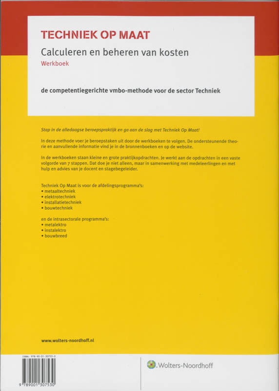 Achterkant van Werkboek
