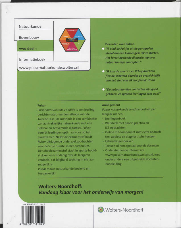 Achterkant van 1 vwo bovenbouw