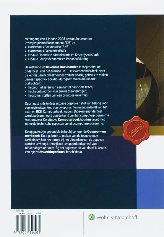 Achterkant van Basiskennis boekhouden
