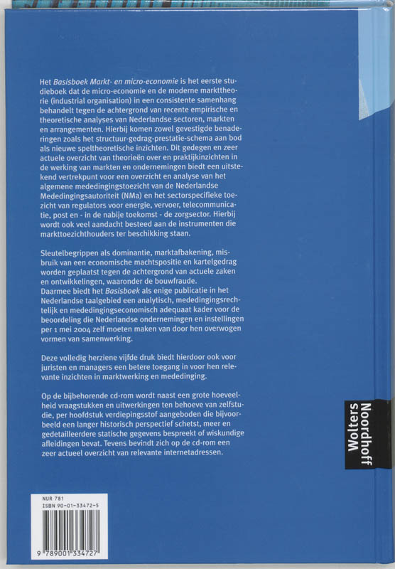 Achterkant van Basisboek Markt- en micro-economie