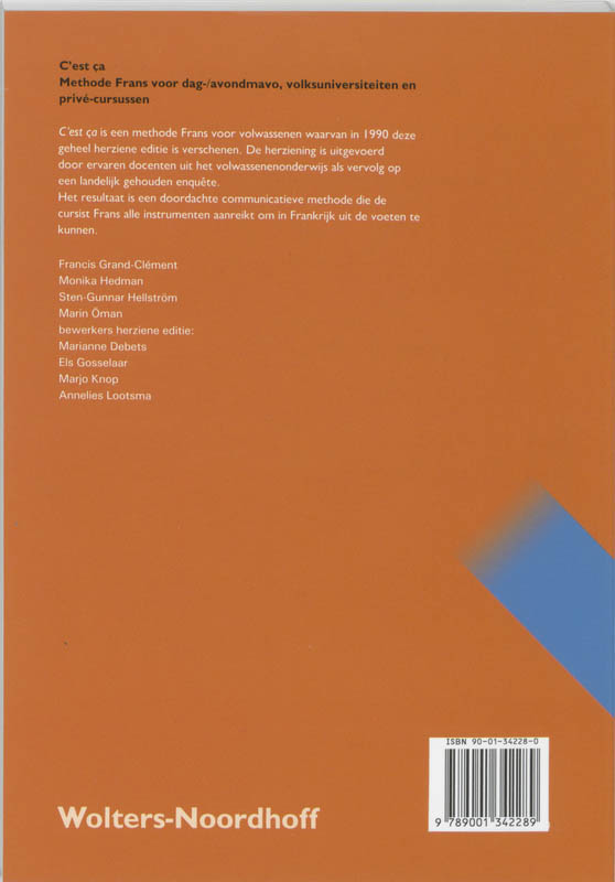 Achterkant van C'est ca l livre d'exercices