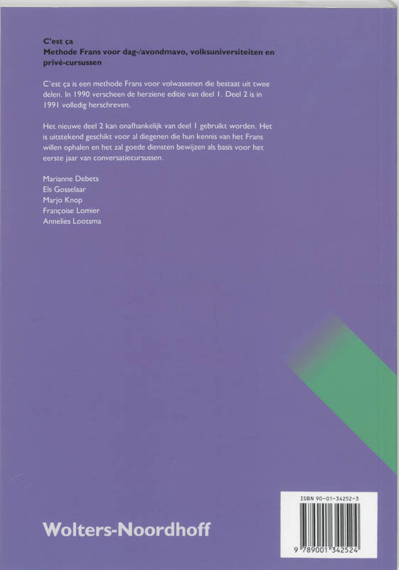 Achterkant van Livre d'exercices