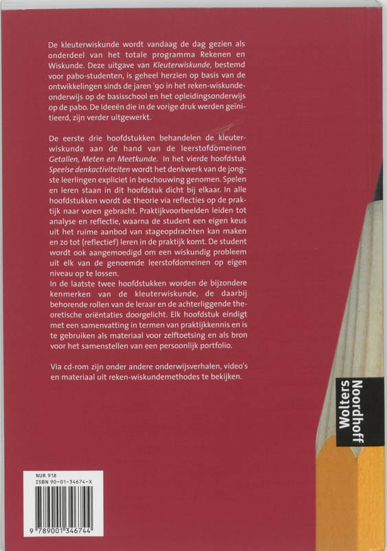 Achterkant van Kleuterwiskunde