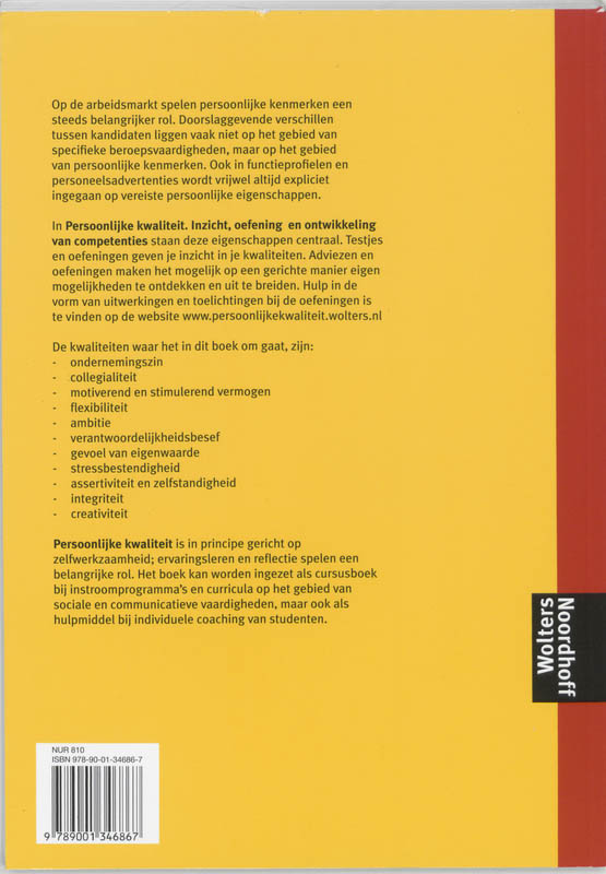 Achterkant van Persoonlijke kwaliteit