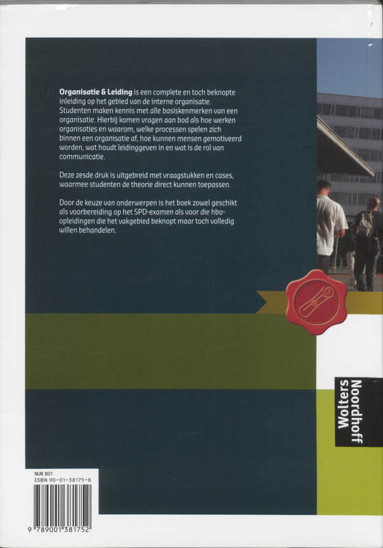 Achterkant van Organisatie en leiding