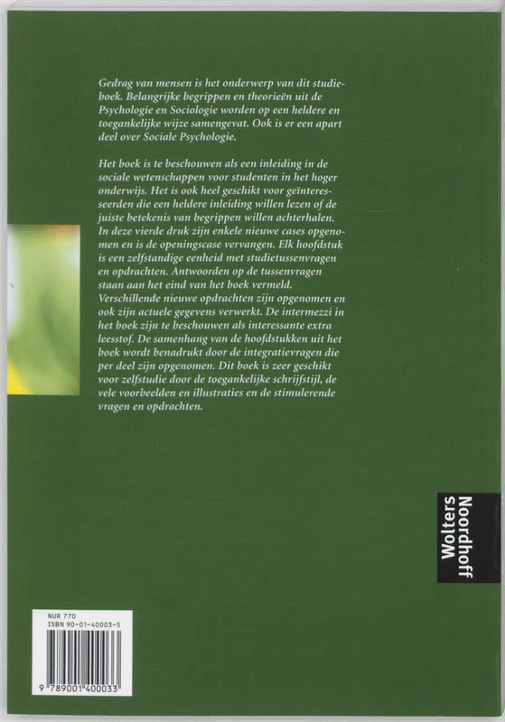 Achterkant van Psychologie & Sociologie