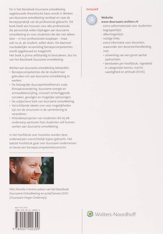 Achterkant van Werken aan duurzame ontwikkeling
