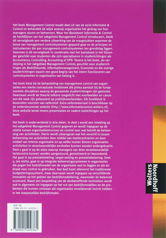 Achterkant van Managementcontrol