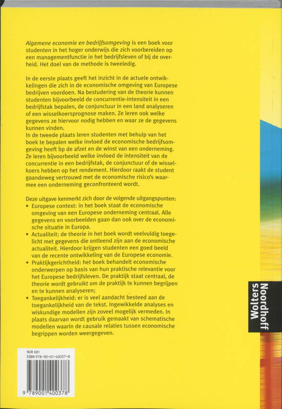 Achterkant van Algemene Economie en bedrijfsomgeving
