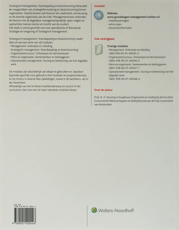 Achterkant van Strategisch management