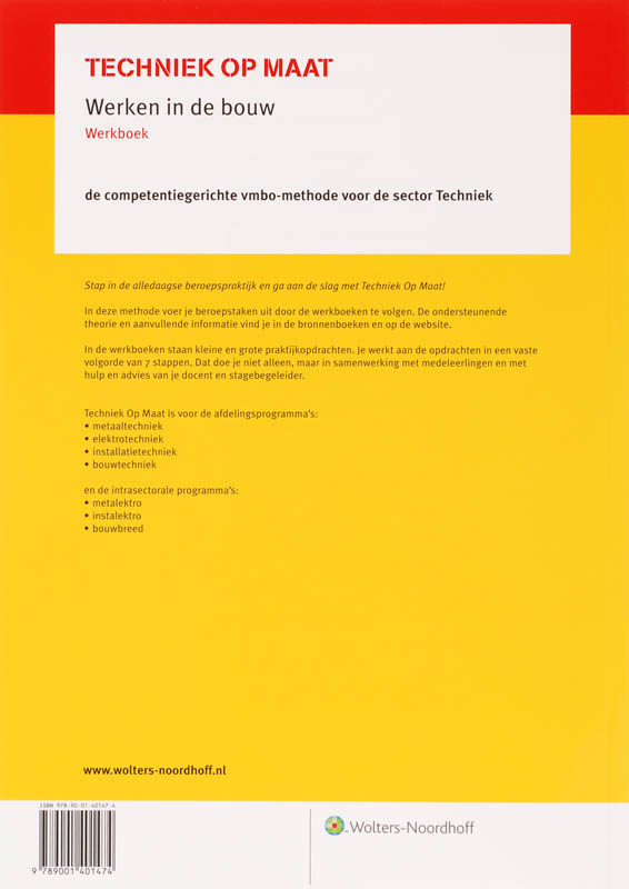 Achterkant van Werkboek