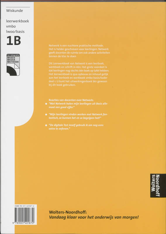 Achterkant van Leerwerkboek