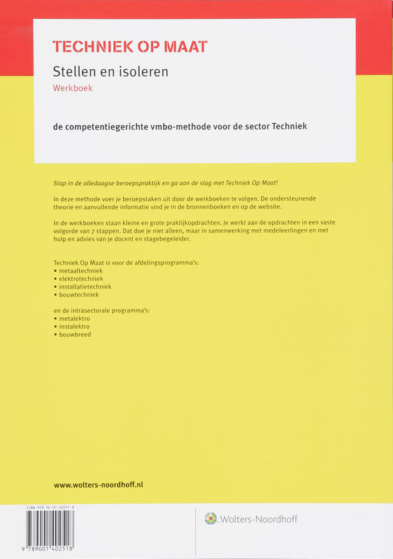 Achterkant van Werkboek