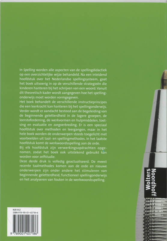 Achterkant van Spelling