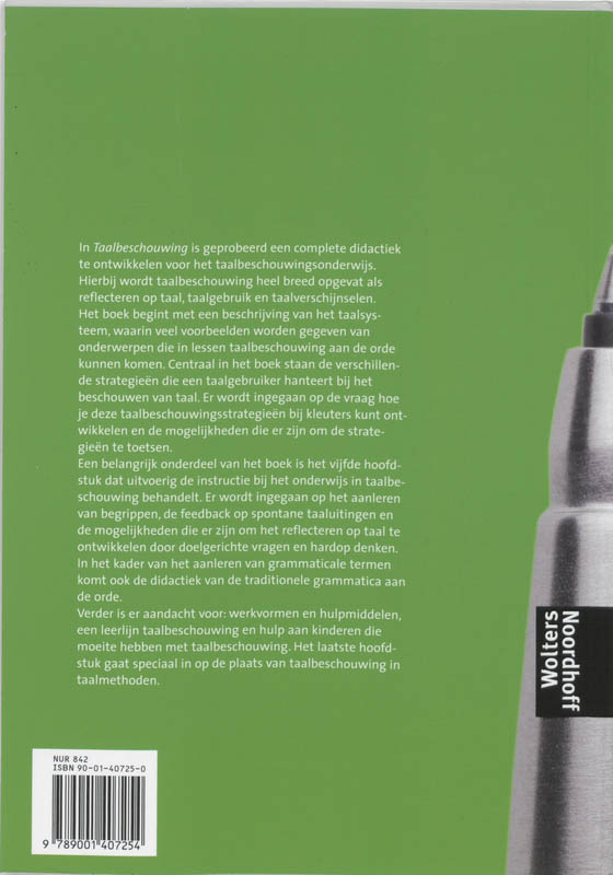 Achterkant van Taalbeschouwing
