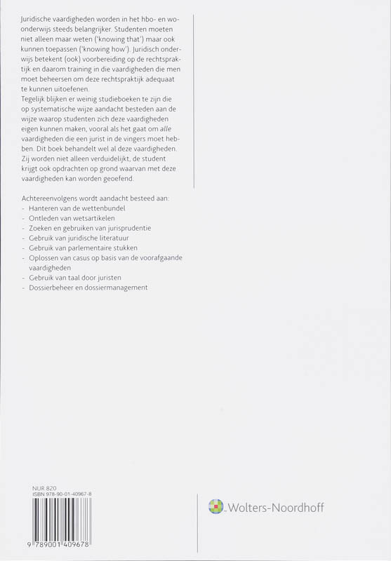 Achterkant van Juridische vaardigheden