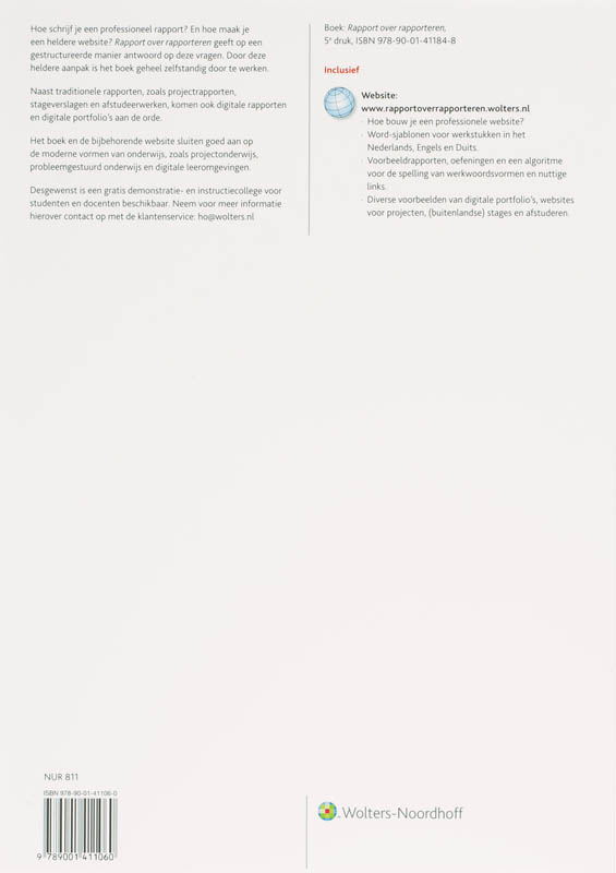 Achterkant van Rapport over rapporteren